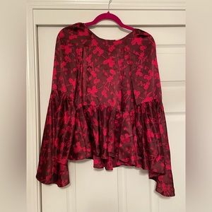 Cinq a Sept Silk Floral Blouse Size Small